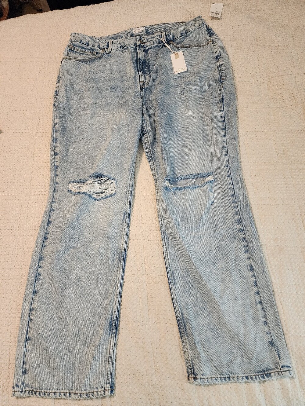 Good American Good 90's Women's Light Wash Distressed Jeans NWT 18/20